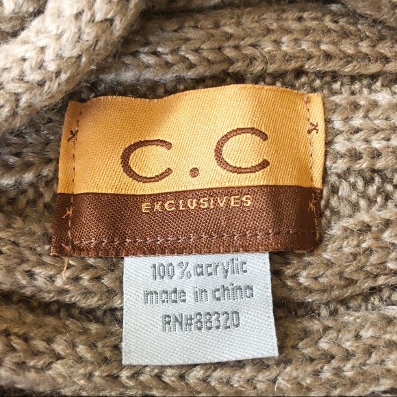 Light brown embellished turban style winter headband cozy head wrap - Picture 4 of 4